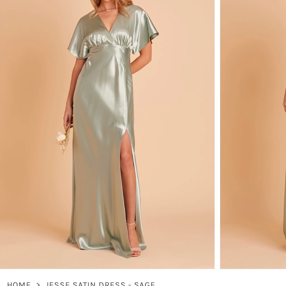 Jesse Satin Dress Sage - Size Small